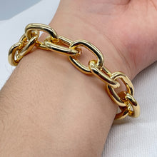 Load image into Gallery viewer, 18k Gold Filled Large Link Bracelet, Chunky Link Chain Bracelet Women, 18k Gold Filled Chain Bracelet
