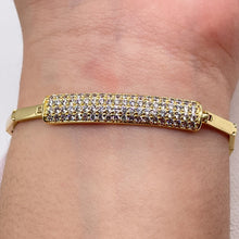 Load image into Gallery viewer, 18k Gold Filled Micro Pave Cubic Zirconia Bar Bracelet in Gold or Silver, ID Fancy Bracelet  Her
