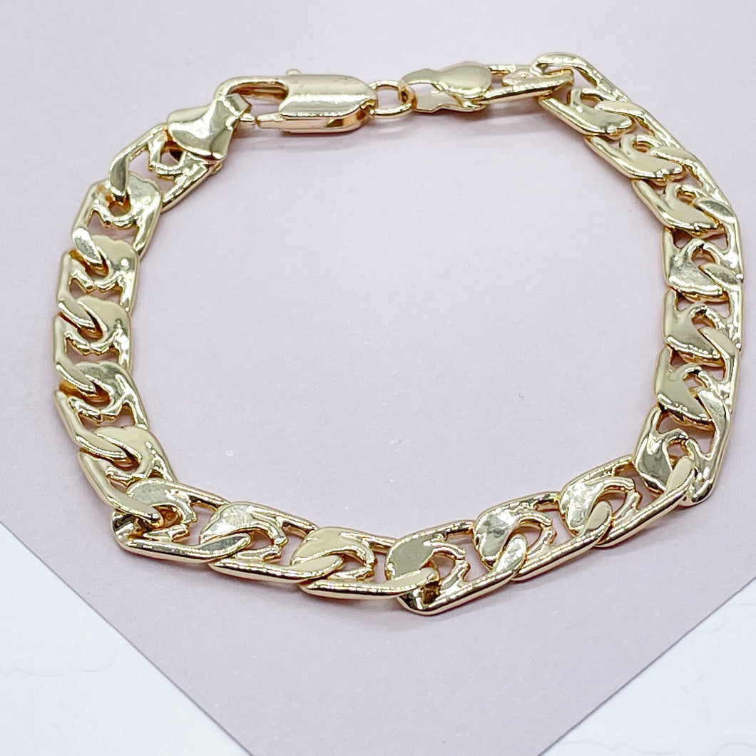 18k Gold Filled Fancy Wave Bracelet Hypoallergenic Jewelry Wholesale