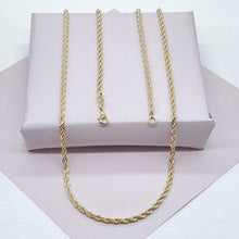 Load image into Gallery viewer, 18k Gold Filled Thin Rope Chain 3mm Necklace For Wholesale And Jewelry Supplies

