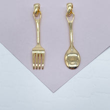Load image into Gallery viewer, 18k Gold Filled k &amp; Spoon Charms, Dainty Spoon Pendant, Dainty k Pendant   And Jewelry Making Supplies
