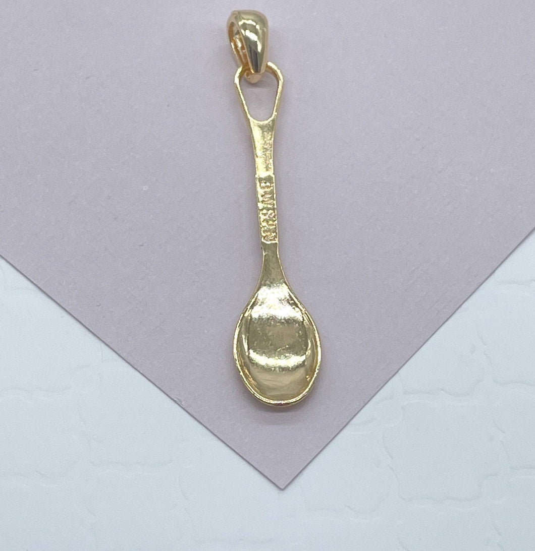 18k Gold Filled k & Spoon Charms, Dainty Spoon Pendant, Dainty k Pendant   And Jewelry Making Supplies