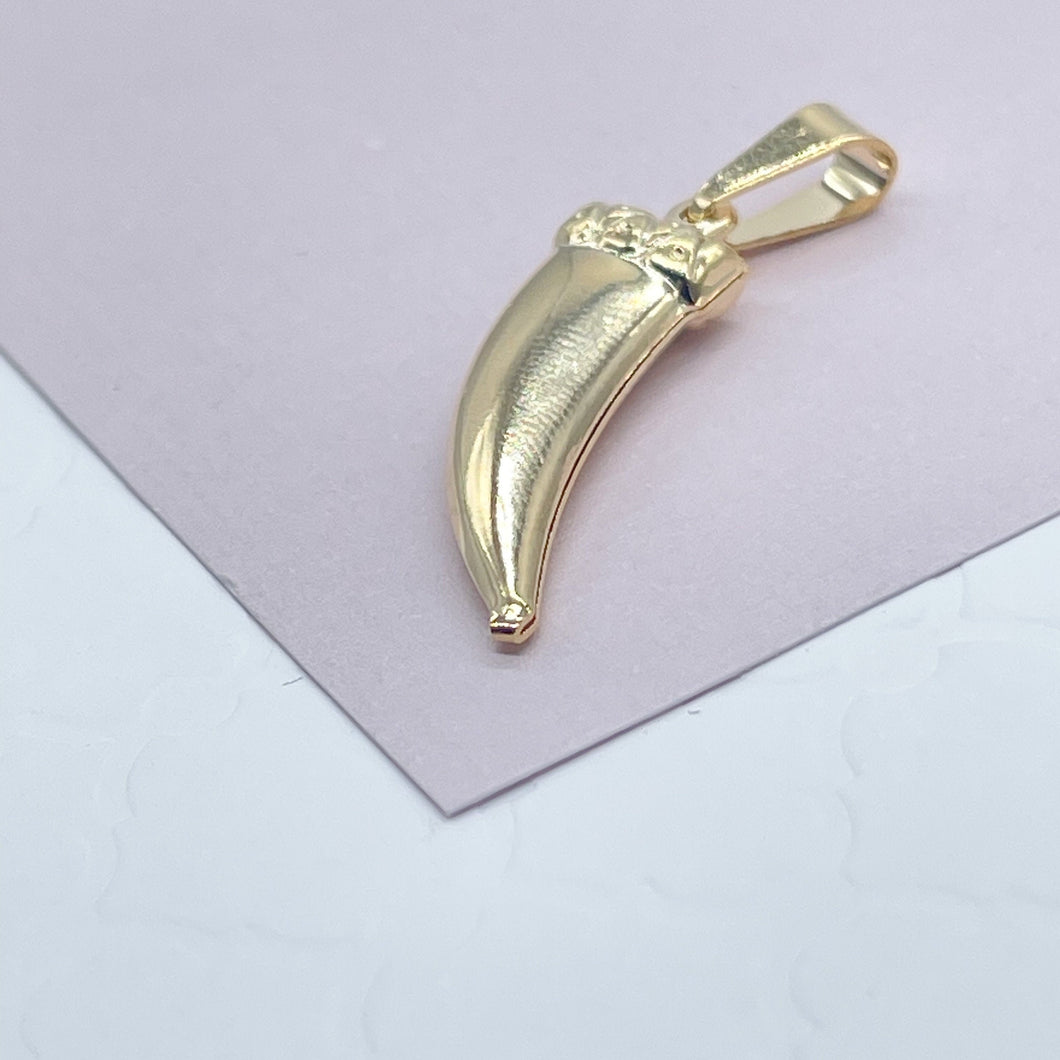 18k Gold Filled 25mm Elephant Tusk Charm For Wholesale And Jewelry Making