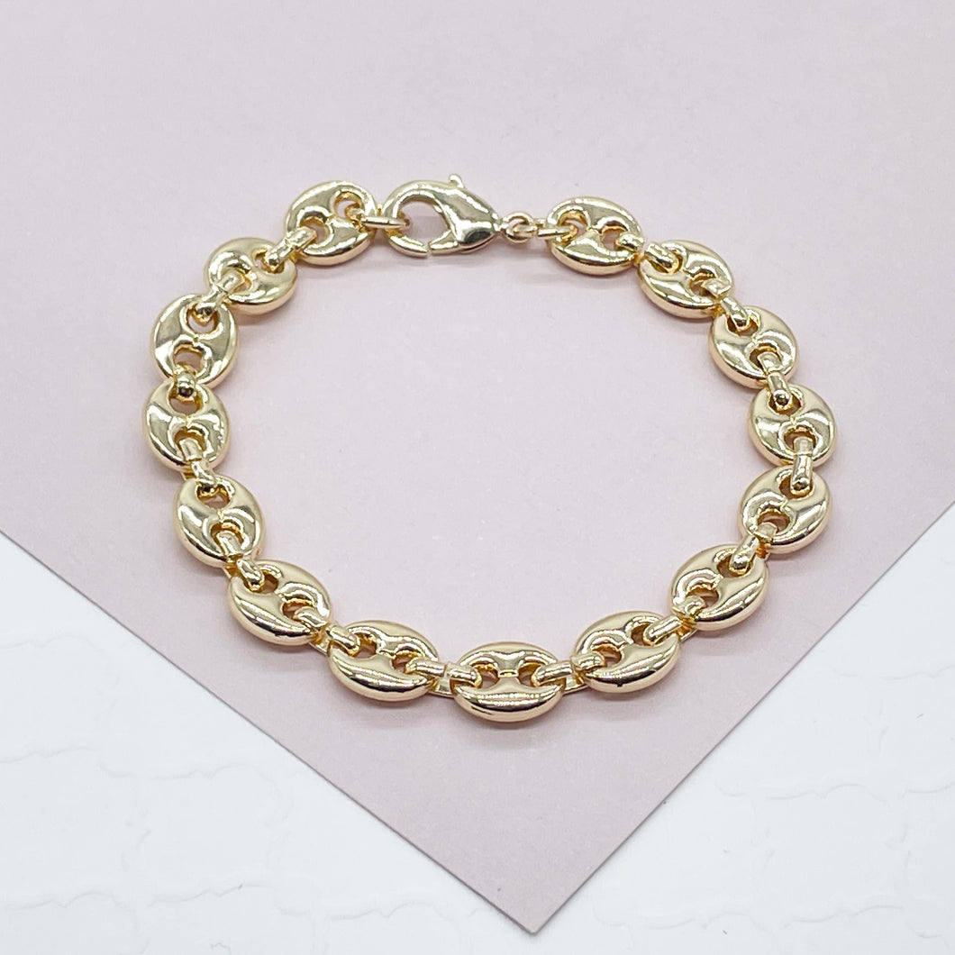 18k Gold Filled Mariner Link Bracelet Hypoallergenic Jewelry for Wholesale