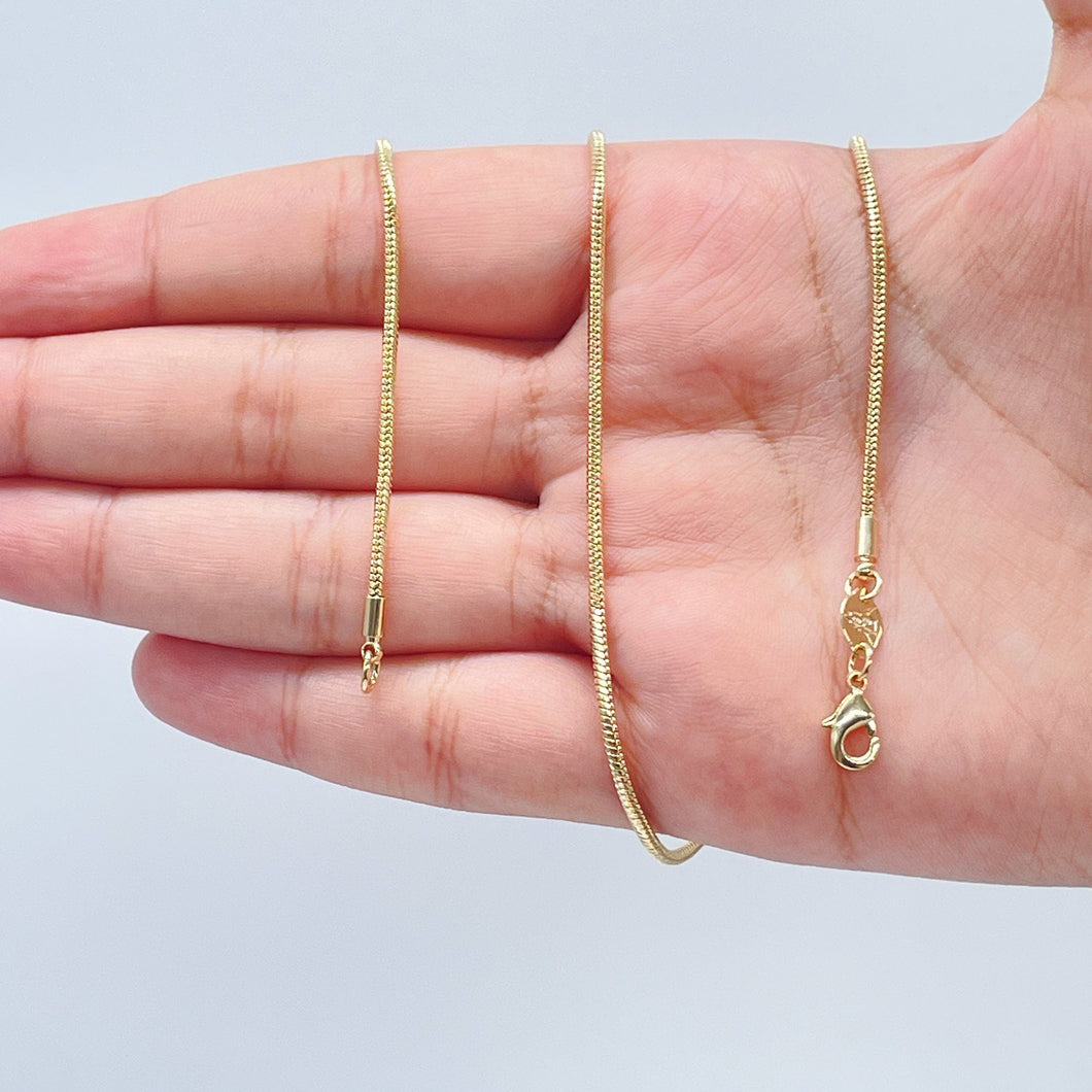 18k Gold Filled 1.5mm Round Snake Chain