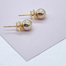 Load image into Gallery viewer, 18k Gold Filled Plain Solid 6mm Ball Stud Earrings Available In Gold, Silver And Rose Gold   And Jewelry Making Supplies
