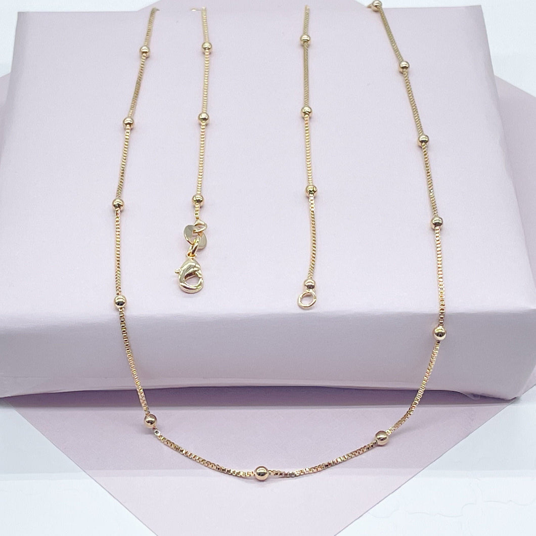 18k Gold Filled Satellite Chain 1mm Necklace For Wholesale And Jewelry Supplies