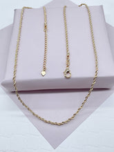 Load image into Gallery viewer, 18k Gold Filled Rope Chain 1.1 mm Necklace
