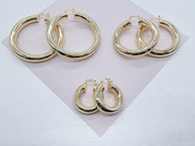 Load image into Gallery viewer, 18k Gold Filled 8mm Thick Hoop Earrings, Chunk Gold Hoop, Fat Hoop Earrings And Jewelry Making Supplies
