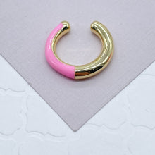 Load image into Gallery viewer, 18k Gold Filled Colorful Enamel Ear Cuff Earrings  Colored Jewelry Making Supplies
