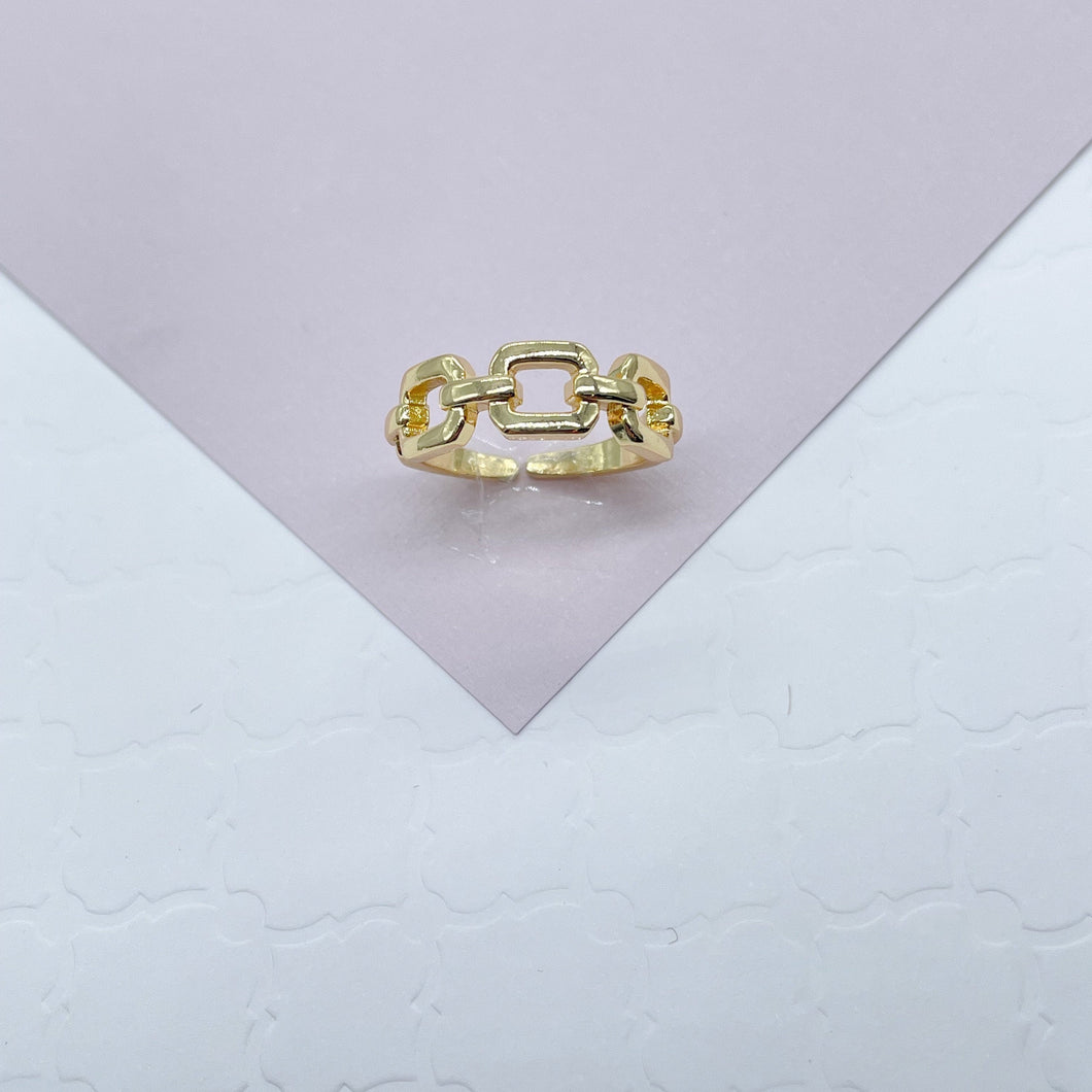 Adjustable 18k Gold Filled Link Ring Dainty Jewelry For Wholesale