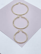 Load image into Gallery viewer, 18k Gold Filled Plain Hoop Earrings Available Small, Medium, Large Sizes For the
