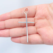 Load image into Gallery viewer, 18k Gold Filled Dainty Thin Plain Cross Pendant Charm, Silver, Rose Gold, Minimalist Jewelry Supplies
