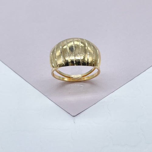 18k Gold Filled Eight Stripes Plain Ring Diamond Cut Surface Light & Hollow Ring  better fit and comt