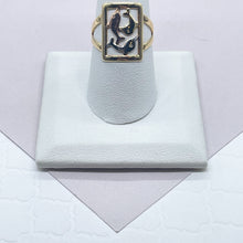 Load image into Gallery viewer, 18k Gold Filled Ring With Tri-Colored Dolphins Hallowed Ring Tricolor Dolphins Jewelry
