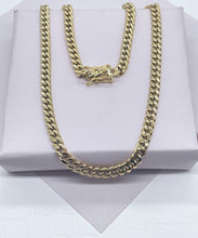 Load image into Gallery viewer, 14k Gold Filled 6mm Thick Cuban Curb Link Chain Necklace Featuring Special Large Safety Clasp

