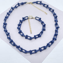 Load image into Gallery viewer, 18k Gold Filled Colorful Enamel Bead Link Chain Set and Jewelry Making
