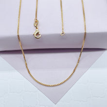 Load image into Gallery viewer, 18k Gold Filled Box Chain 1mm Necklace Dainty Jewelry For Wholesale
