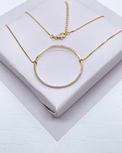 Load image into Gallery viewer, 18k Gold Filled Box Chain Featuring The Circle of Life Charm Pendant Necklace,
