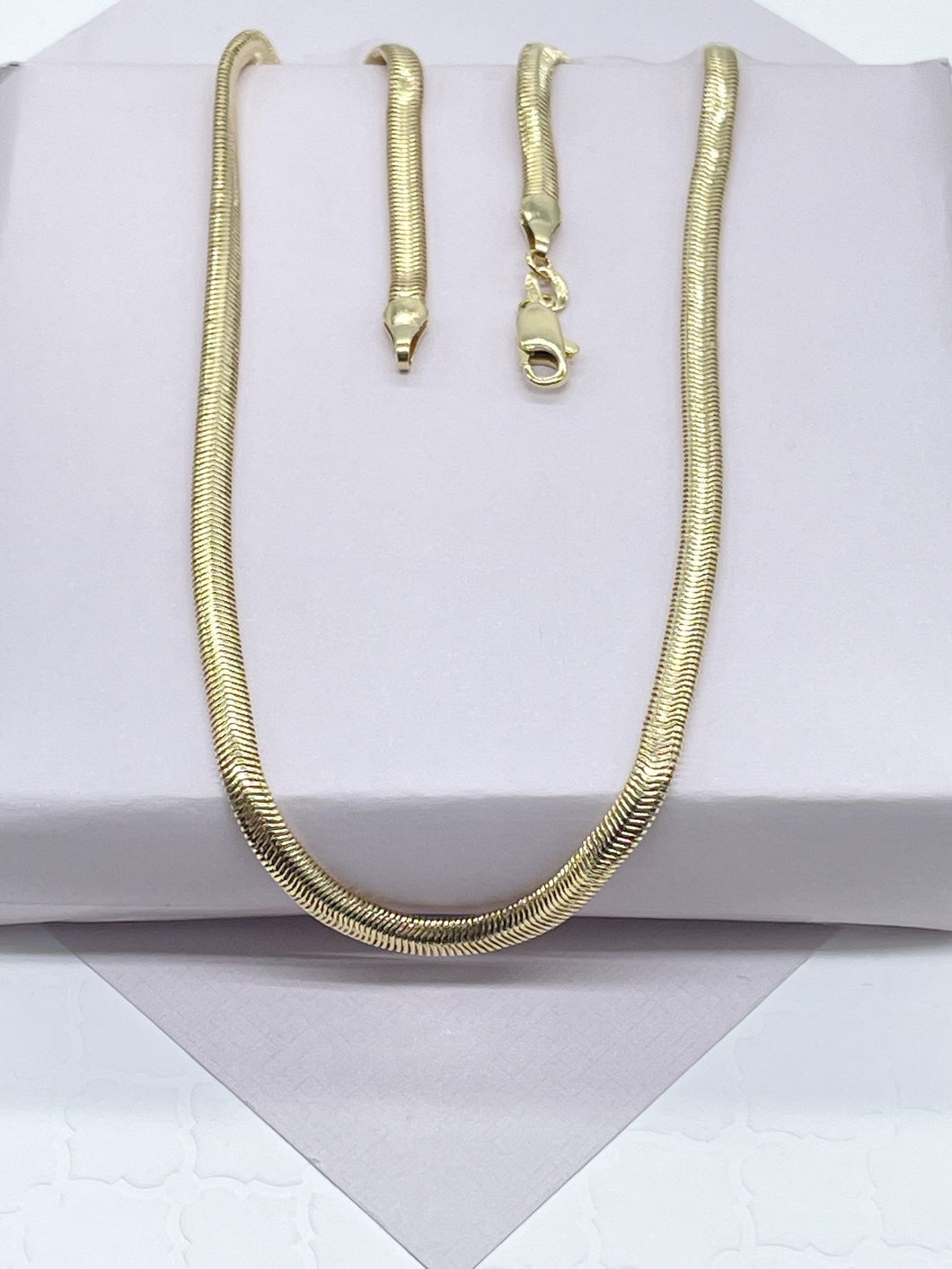 18k Gold Filled Soft Flat Snake Chain For Wholesale Jewelry Making Supplies