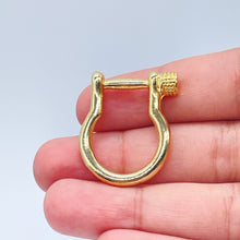 Load image into Gallery viewer, 18k Gold Filled Closed Carabiner Like Pendant Charm Jewelry Creation Styling Connectors Supplies
