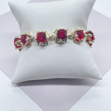 Load image into Gallery viewer, 18k Gold Filled Flower Bracelet Featuring Large Cubic Zirconia More Colors Available
