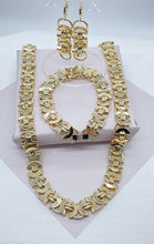 Load image into Gallery viewer, Vintage Chunky Design Set in 18k Gold Filled 12 mm Thickness, Necklace, Bracelet, Earrings
