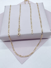 Load image into Gallery viewer, 18k Gold Filled 3x1 Figaro 2.5mm Chain Necklace  Supplies
