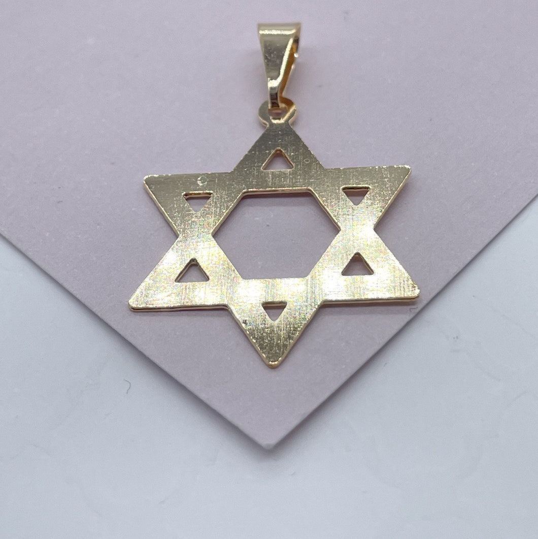 18k Gold Filled Plain Star of David Pendant Jewish Star Charm Israel Nation