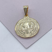 Load image into Gallery viewer, 18k San Benito Mini Charm St Benedict Pendant Catholic Jewelry  Making Supplies
