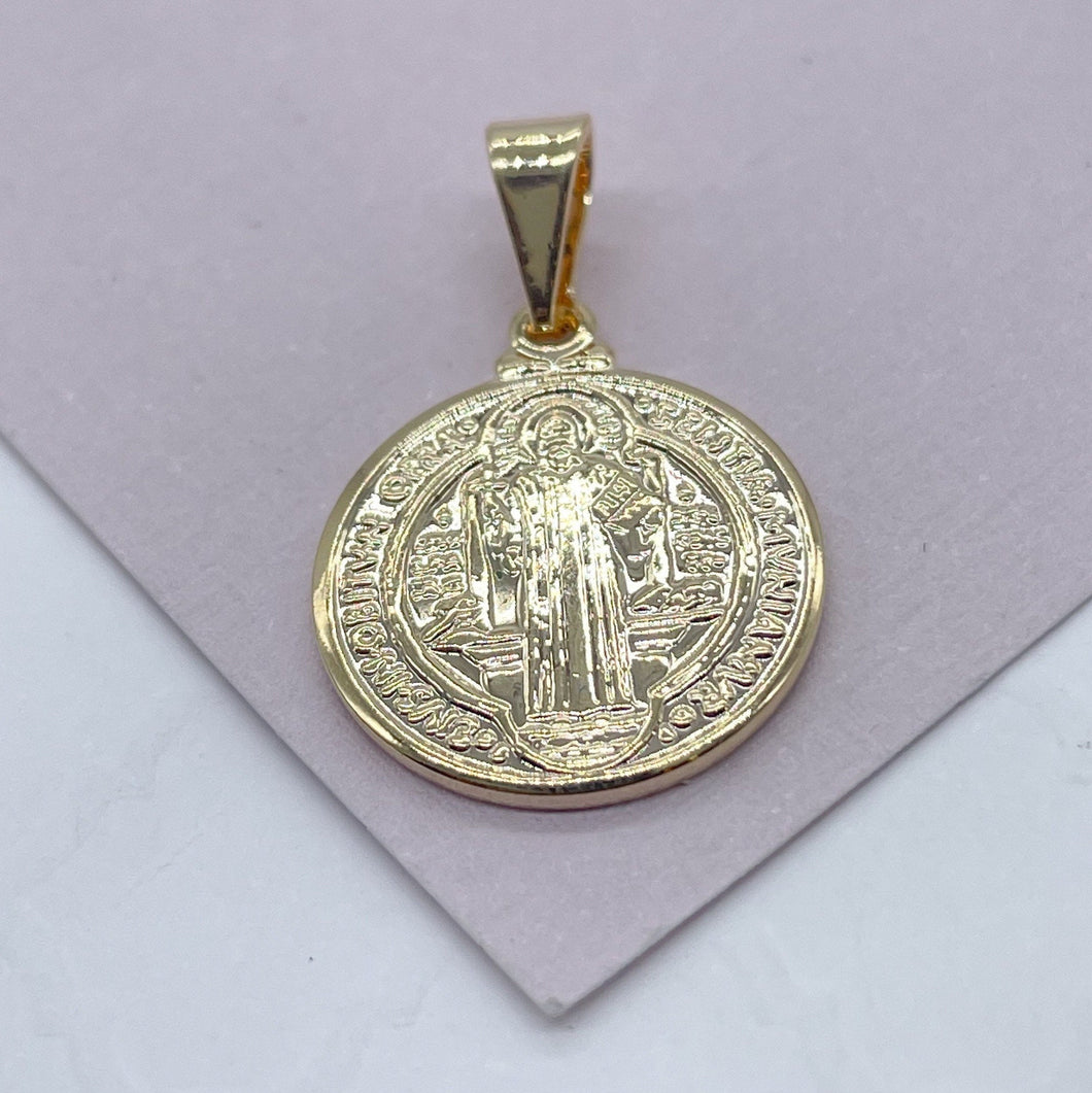 18k San Benito Mini Charm St Benedict Pendant Catholic Jewelry  Making Supplies