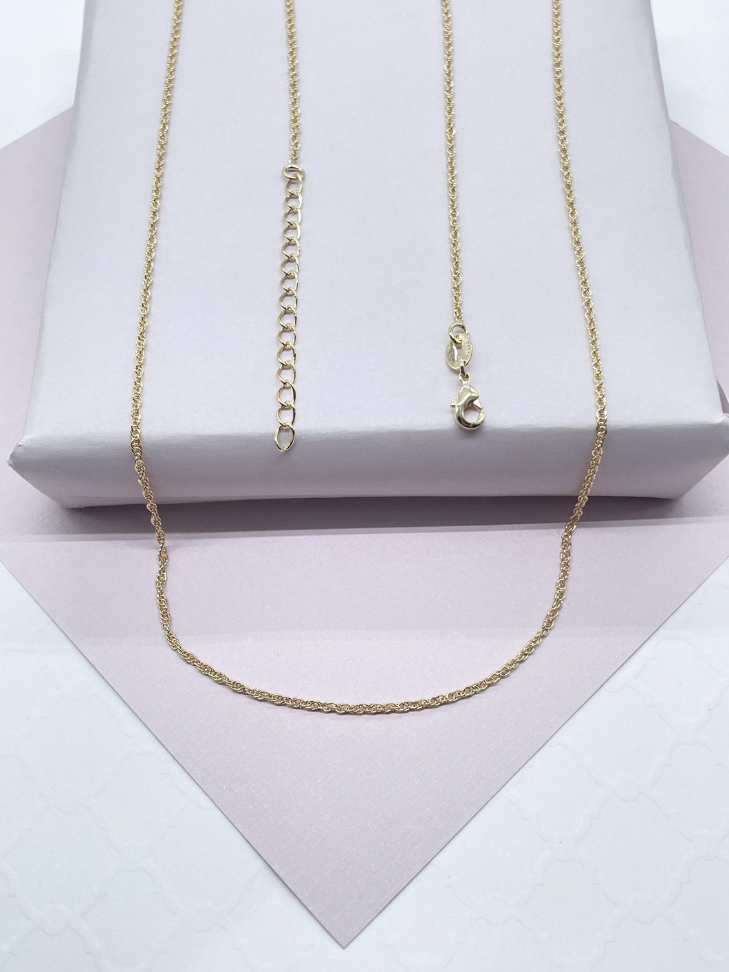 18k Gold Filled 1mm Wheat Chain Available In Sizes 16” , 18”, 20”, 22” & 24” For