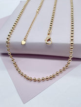 Load image into Gallery viewer, 18k Gold Filled 3mm Gold Bead Chain Necklace for Wholesale Jewelry Making
