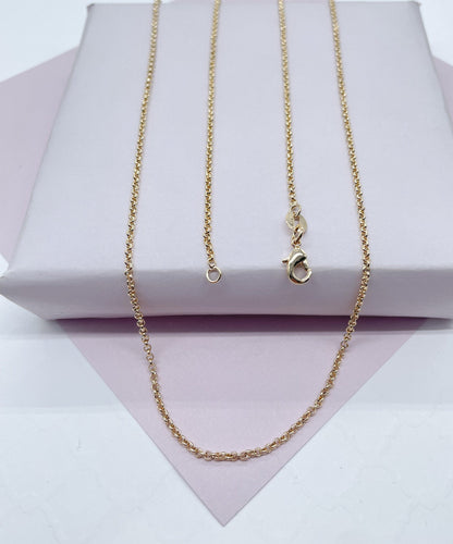 18k Gold Filled 1mm Rolo Chain Necklace   Supplies  Designers
