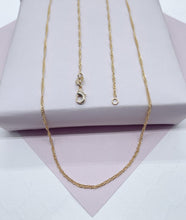 Load image into Gallery viewer, 18k Gold Filled 1mm Dainty Singapore Chain Necklace   Supplies  Creative Styling and Design Layers
