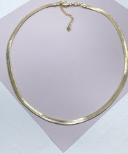 Load image into Gallery viewer, 18k Gold Filled Flexible Herringbone 4mm Chain Necklace
