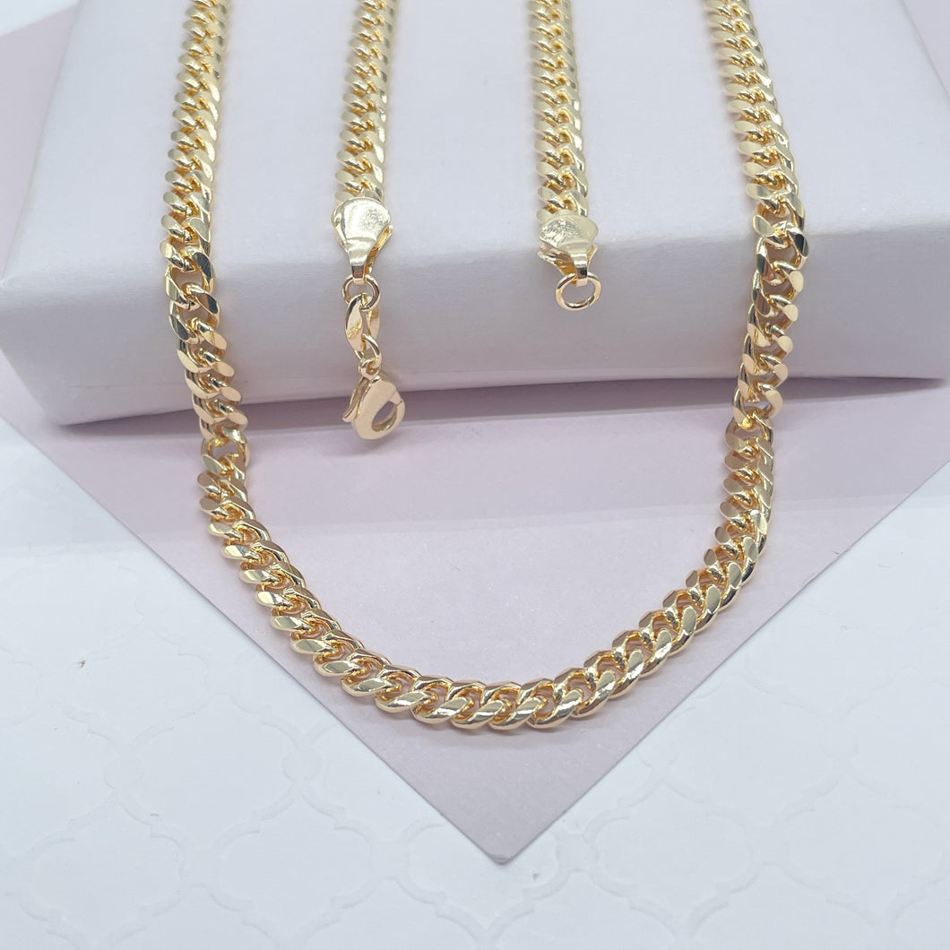 18k Gold Filled 5mm Cuban Link Chain, Wholesale Jewelry Making Supplies