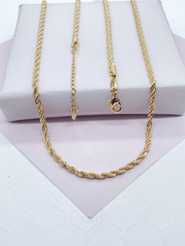 18k Gold Filled 3mm Rope Chain size 16”