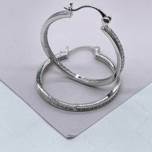 Load image into Gallery viewer, 18k gold Filled Single Line Pave Hoops
