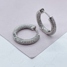 Load image into Gallery viewer, 18k Gold Filled Pave Small Hoops
