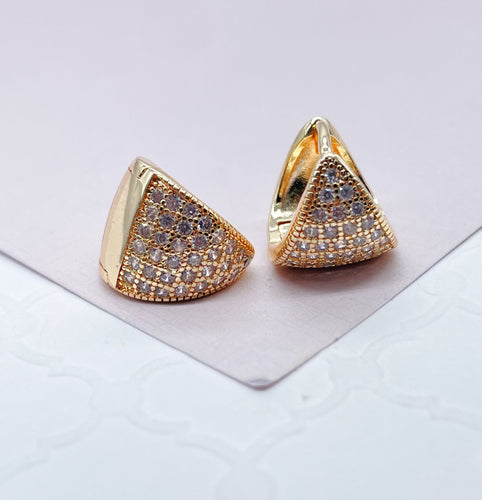 18k Gold Filled Small Children’s Micro Pave Cubic Zirconia Hoop Earrings