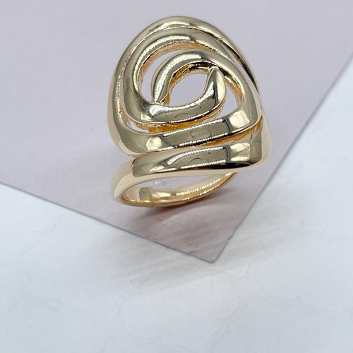 18k Gold Filled Plain Swirly Gold Ring