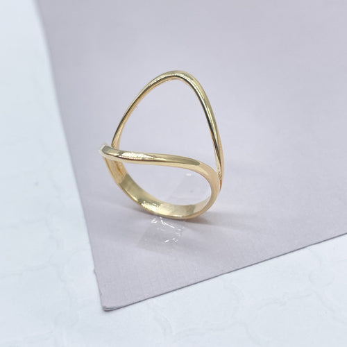18k Gold Filled Egg Shape Open Ring, Simple Ring Wholesale Jewelry Supplies