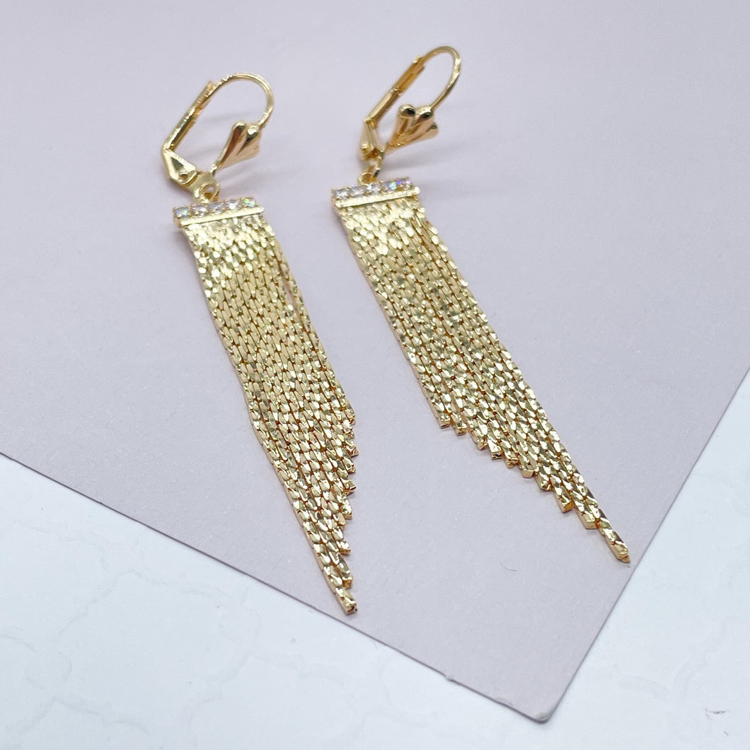 18k Gold Filled Long Fringe Dangling EarringsWholesale Jewelry Supplies