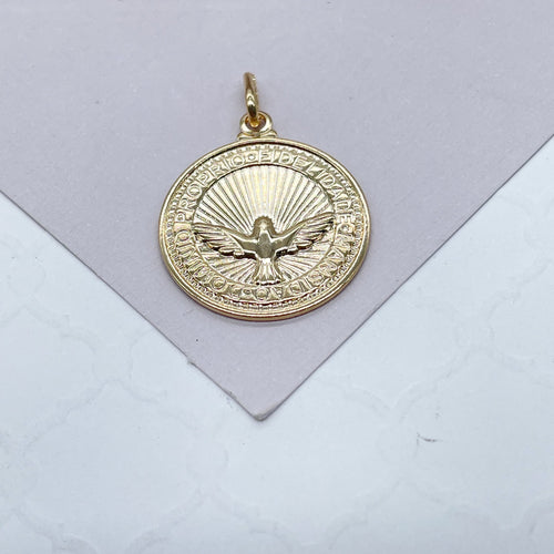 18k Gold filled Dove Charm, Dije de Paloma Wholesale Jewelry Supplies