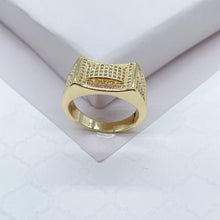 Load image into Gallery viewer, 18k Gold Filled 3D Geometric Ring With Pave Zircon Stones
