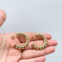 Load image into Gallery viewer, 18k Gold Filled Smooth Curled C Hoop Earrings | Semi Hoop Earrings
