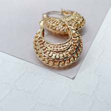 Load image into Gallery viewer, 18k Gold Filled Thick Hollow See-Through Hoops
