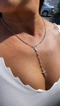 Load image into Gallery viewer, Silver Filled Dainty Rosary with Thick Crucifix Cross Supplies
