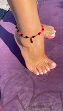 Load image into Gallery viewer, 18k Gold Filled Beaded Simulated Azabache Anklet Featuring Black &quot;Figa&quot; Charm - Protection Good Luck tune
